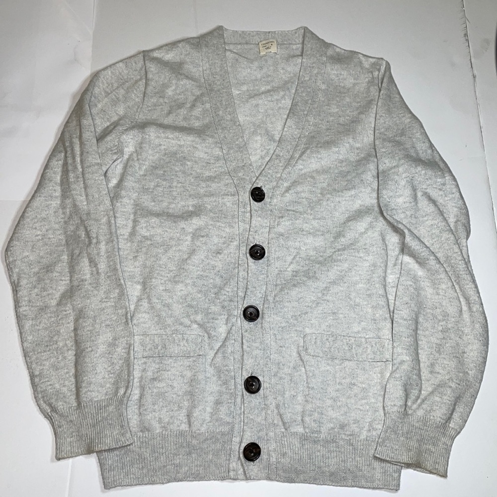 CREWCUTS | Light gray Cotton-Cashmere Cardigan Sz 8